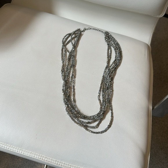Silver Multi-Strand Beaded Necklace - Picture 4 of 5